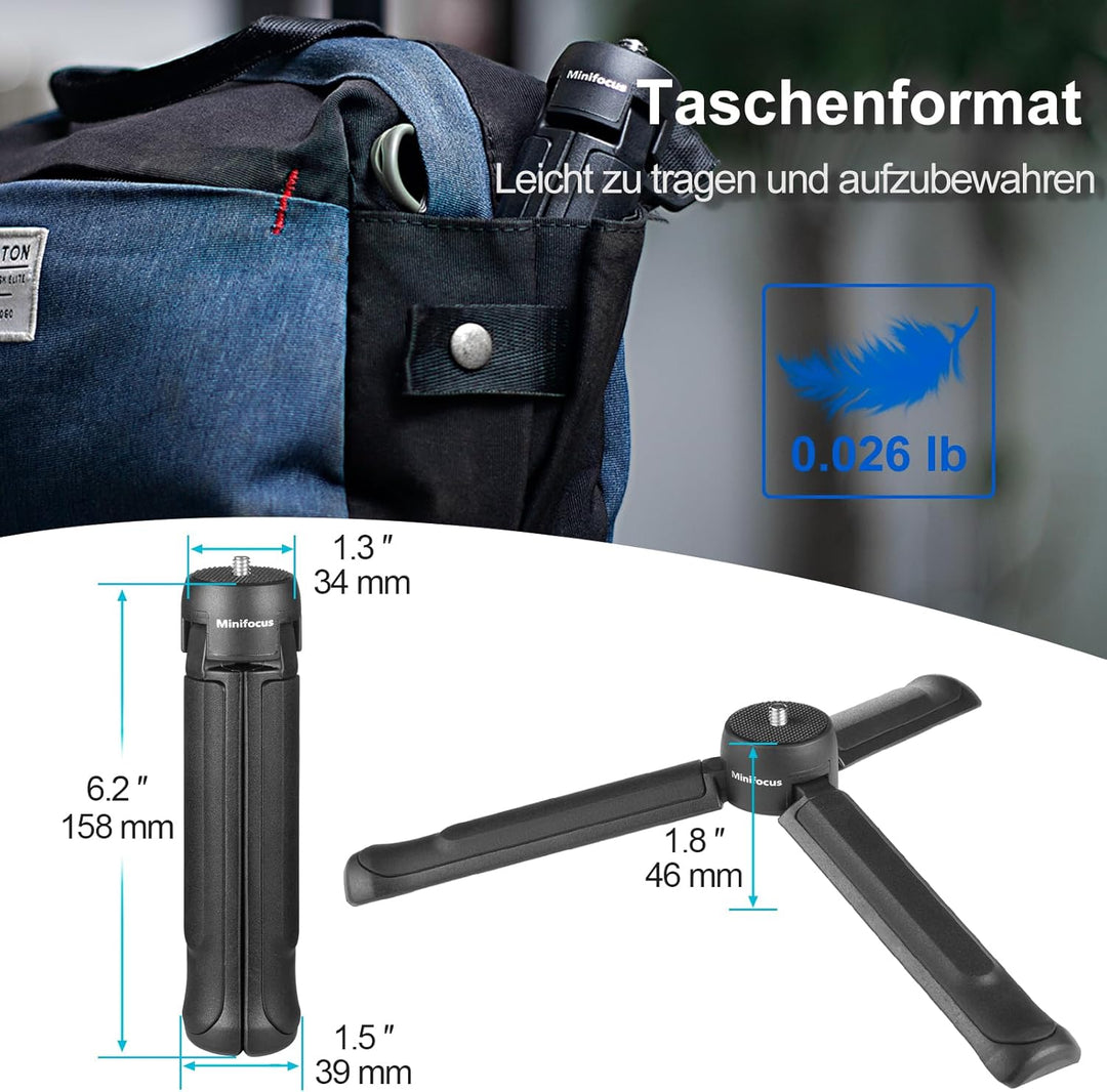 Kamerastativ, Tischstativ Kompaktstativ mit 1/4" Schraube, Telefonstativ für Gimbal Stabilizer Webca