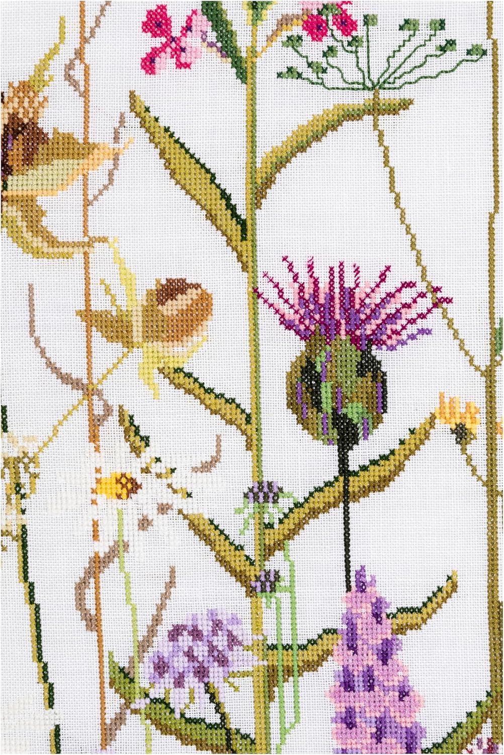 Thea Gouverneur - Kreuzstich-Set - Wildblumen - Leinen - 32 Count - Für Erwachsene - 821 45x110cm Wi