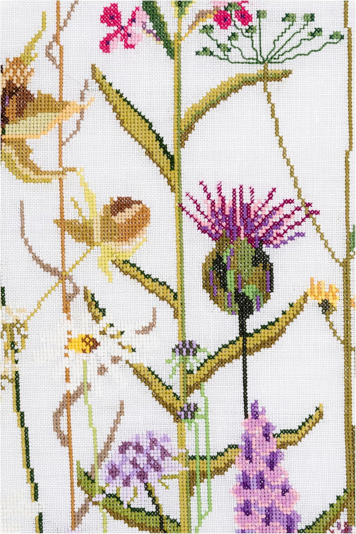 Thea Gouverneur - Kreuzstich-Set - Wildblumen - Leinen - 32 Count - Für Erwachsene - 821 45x110cm Wi