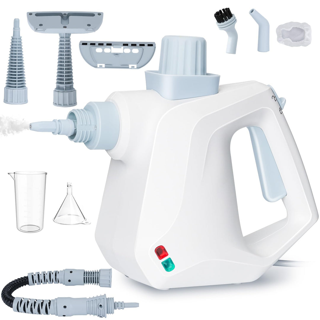Dampfreiniger Hand, Elektrischer Dampfreiniger Handgerät mit 10 Zubehör, 3,2 Bar & 1000W Dampfreinig