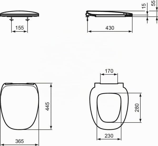 Ideal Standard T676701 Dea WC-Sitz, Weiss mit Softclosing Weiss, mit Softclosing Weiss