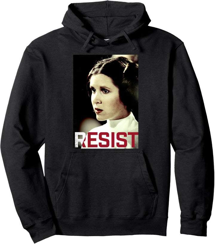 Star Wars Princess Leia Resist Text Portrait Pullover Hoodie