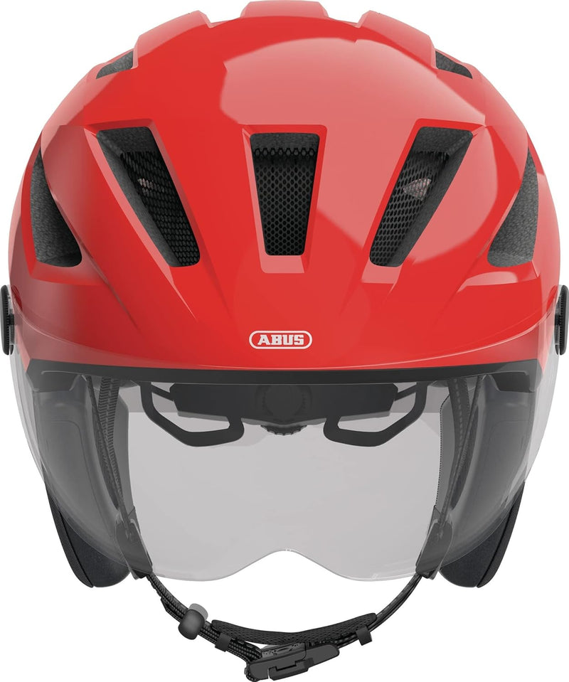 ABUS Stadthelm Pedelec 2.0 ACE - Fahrradhelm mit Rücklicht, Visier, Regenhaube, Ohrenschutz - für Da