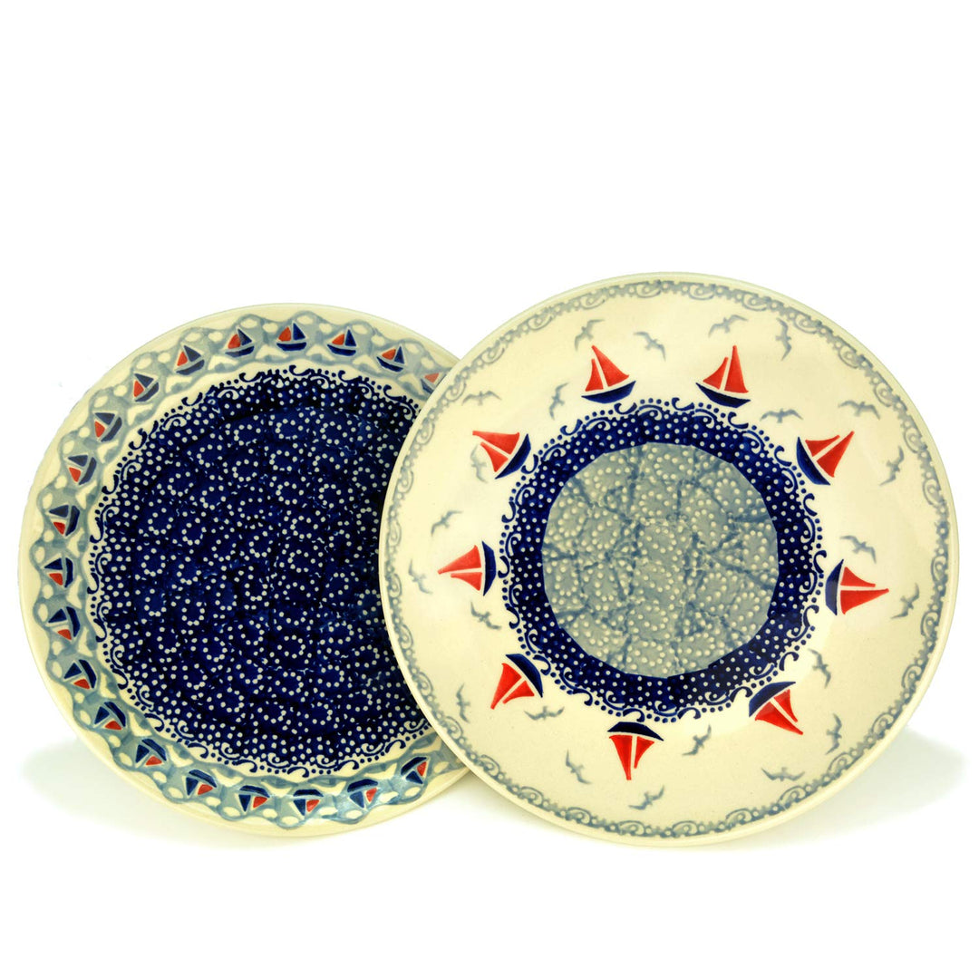 Bunzlauer Teller-Set 21,5 cm (Dekore AHOI Kombi), Dekore Ahoi Kombi