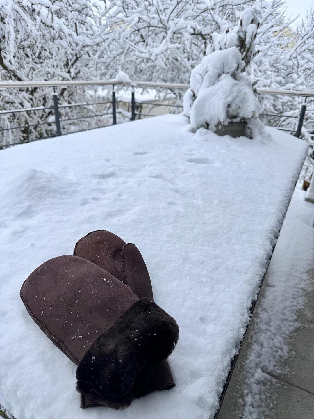 Lekra Lammfell Fausthandschuhe kuschelig warm aus echtem gewachsenem Lammfell 7, 7