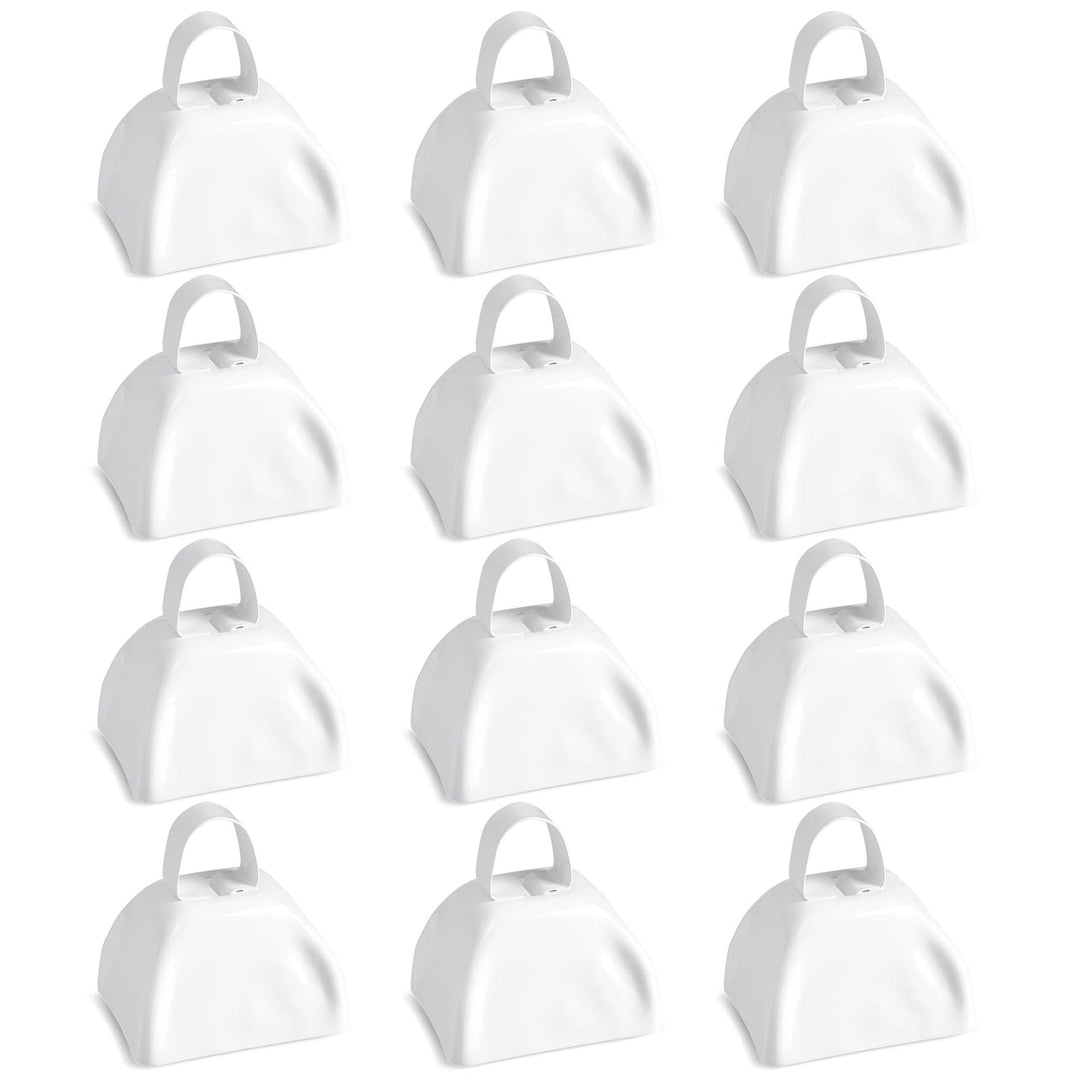 Blue Panda Kuhglocke Cowbell (Set, 12 Stück) - Laute Glocken mit Griffen - Zum Anfeuern bei Sportver