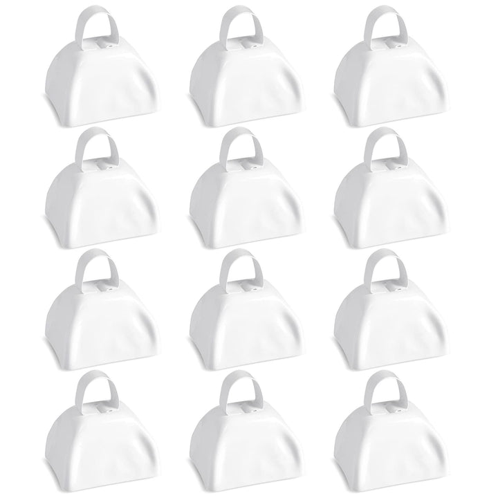 Blue Panda Kuhglocke Cowbell (Set, 12 Stück) - Laute Glocken mit Griffen - Zum Anfeuern bei Sportver