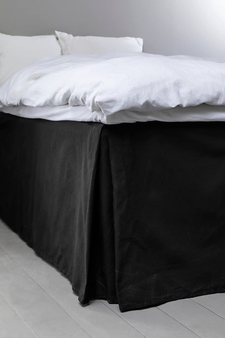 Jotex Colour Betthusse - 100% hochwertige Bio-Baumwolle Bettrock, Höhe 60 cm - Schwarz, 90 x 200 cm
