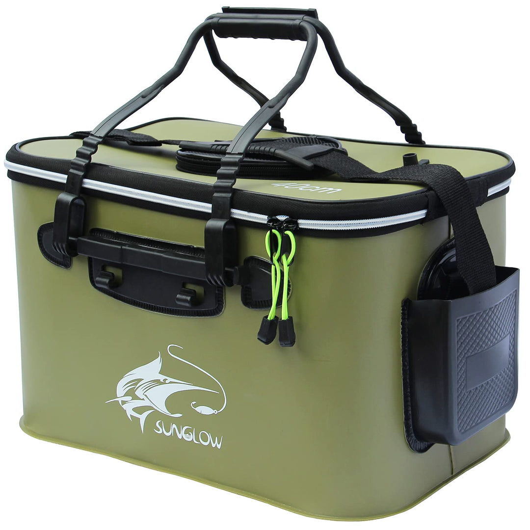 Angeleimer, 23L/30L/38L Tragbarer Faltbarer Angelköder-Eimer，Multifunktionaler Behälter für lebende