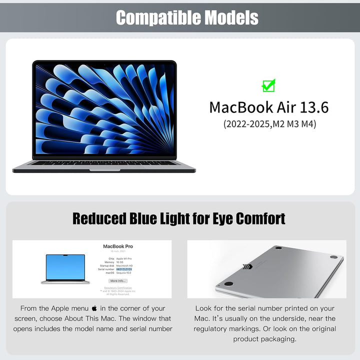 Magnetischer Blickschutzfilter für MacBook Air 13,6 Zoll M5/M4/M3/M2 (2026/2025/2024/2022), Abnehmba