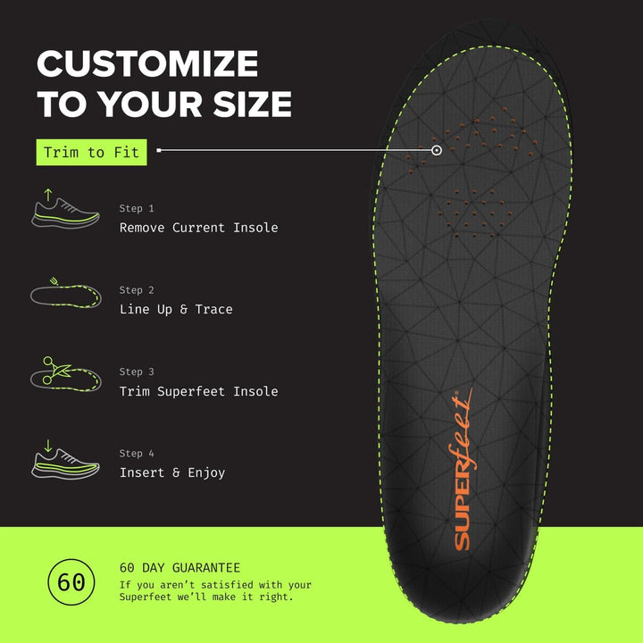 Superfeet FLEX Komfort Schuheinlagen, Einlegesohlen für Sportschuhe zur Polsterung und Unterstützung