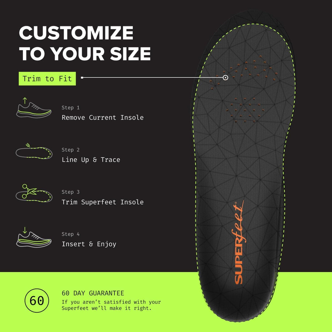 Superfeet FLEX Komfort Schuheinlagen, Einlegesohlen für Sportschuhe zur Polsterung und Unterstützung