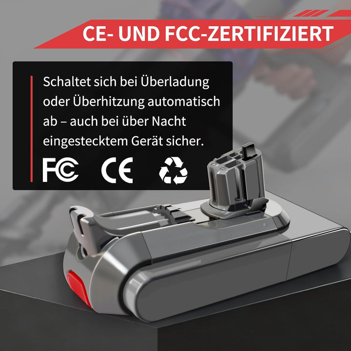 3950-mAh-Akku für V11/V15 Akku-Staubsauger, Ersatzakku 25,2 V, V11