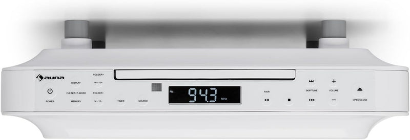 auna KRCD-100 BT Unterbau-Radio Küchenradio (CD-Player, Wecker, Timer, UKW-Radio, Bluetooth, MP3, LC