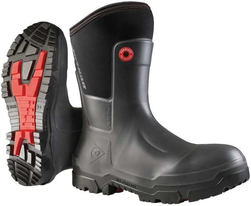 Dunlop Gummistiefel Snugboot Craftsman Full Safety 42 EU Schwarz Rot, 42 EU Schwarz Rot