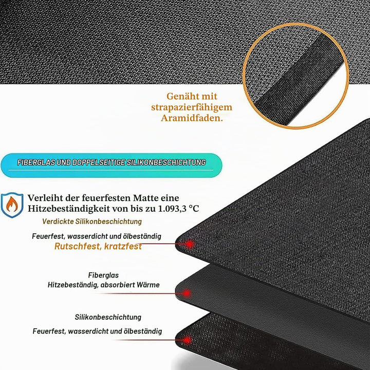 UBeesize Grillmatte Bodenschutz,122x178cm Feuerfeste Unterlage,Kaminmatte Grillteppich Bodenschutzma