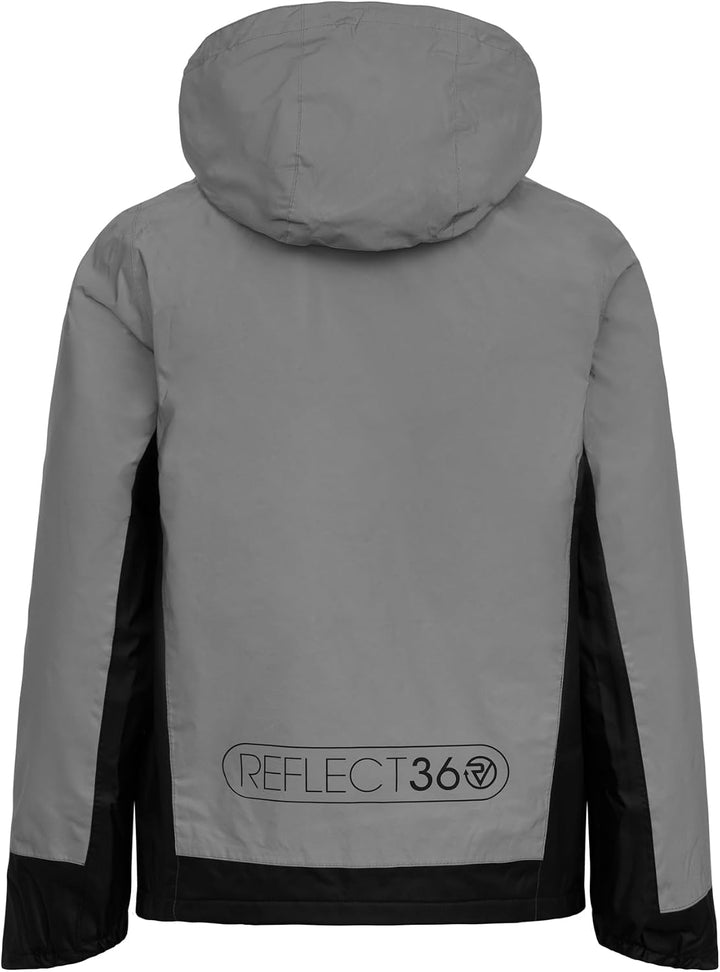Proviz Men's REFLECT360 Fleece-Lined 100% Reflective & Waterproof Outdoor Jacket L Silber, L Silber