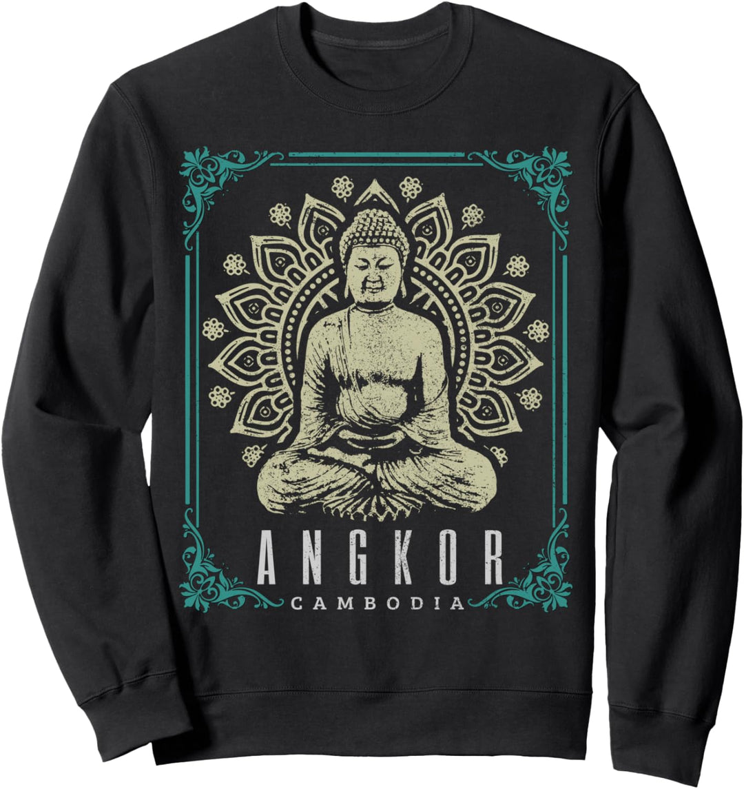 Angkor Wat Kambodscha Buddha Tempel Vintage Souvenir Sweatshirt