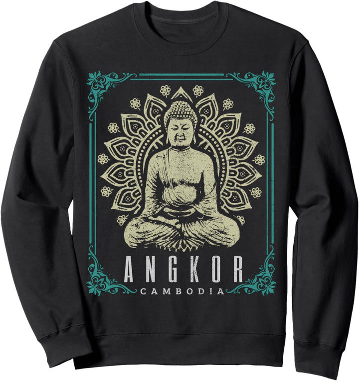 Angkor Wat Kambodscha Buddha Tempel Vintage Souvenir Sweatshirt