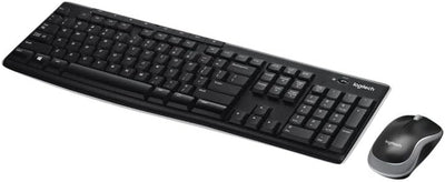 Logitech MK270 Kabelloses Set mit Tastatur und Maus für Windows, Spanisches QWERTY-Layout - Schwarz