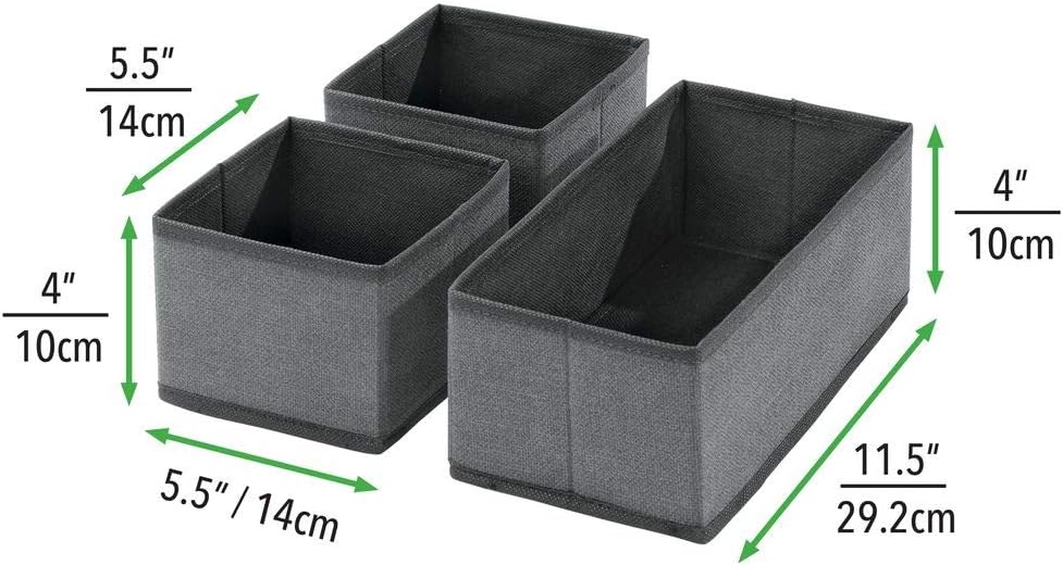 mDesign 6er-Set Aufbewahrungsbox – atmungsaktive Stoffbox für Socken, Unterwäsche, Leggings etc. – v