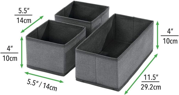 mDesign 6er-Set Aufbewahrungsbox – atmungsaktive Stoffbox für Socken, Unterwäsche, Leggings etc. – v