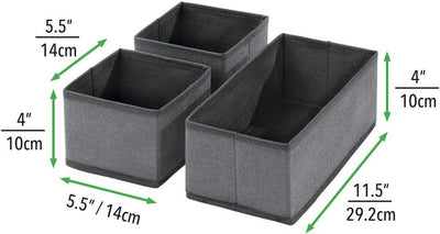 mDesign 6er-Set Aufbewahrungsbox – atmungsaktive Stoffbox für Socken, Unterwäsche, Leggings etc. – v