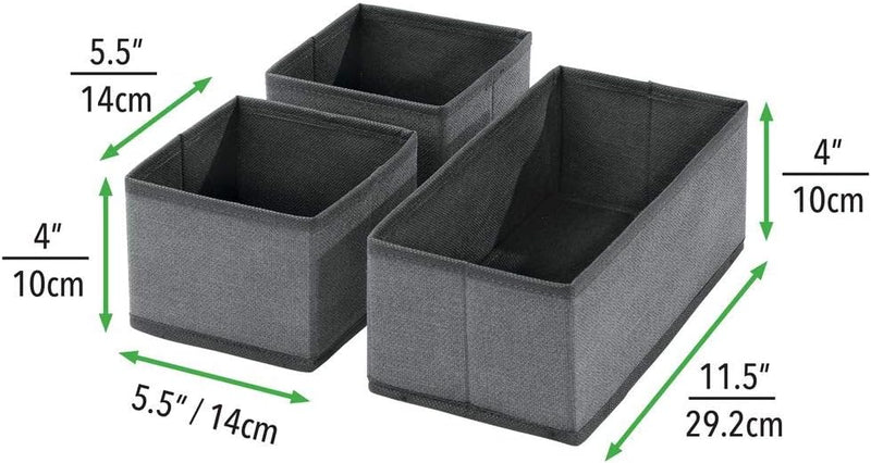 mDesign 6er-Set Aufbewahrungsbox – atmungsaktive Stoffbox für Socken, Unterwäsche, Leggings etc. – v