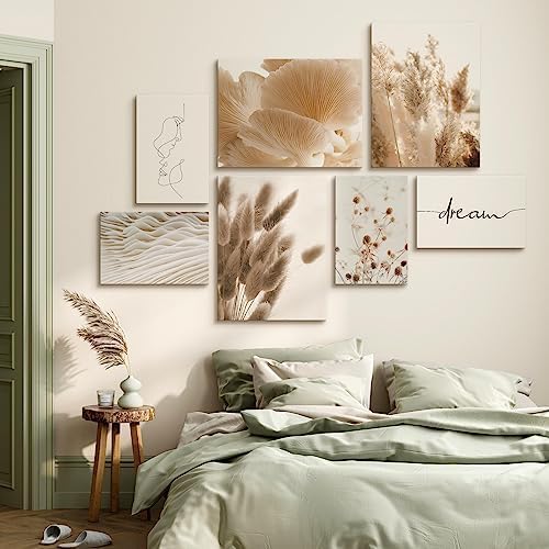 Muralo - Wandbilder Set - Leinwand Bilder Aufhängefertig in Boho Stil - das Leinwandbilder - Bilder