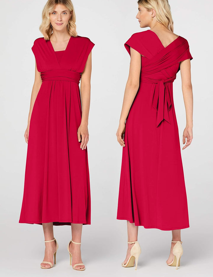 Truth & Fable Damen Maxi A-Linien-Kleid 36 Dunkelrot, 36 Dunkelrot