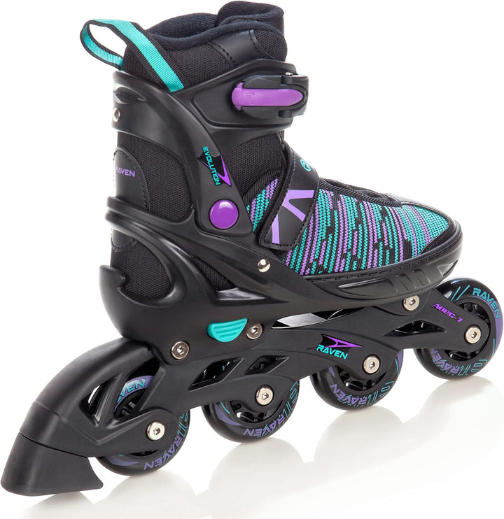 Inline Skates Inliner Raven Cande verstellbar optional als 2in1 Inlineskates/Schlittschuhe Black/Min