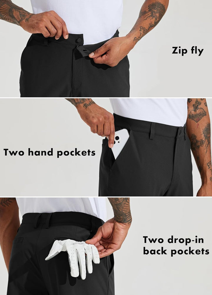 WILLIT Herren Golfhosen Stretch Kleid Hosen Slim Fit Schnelltrockner Casual Arbeitshose Stretchhose