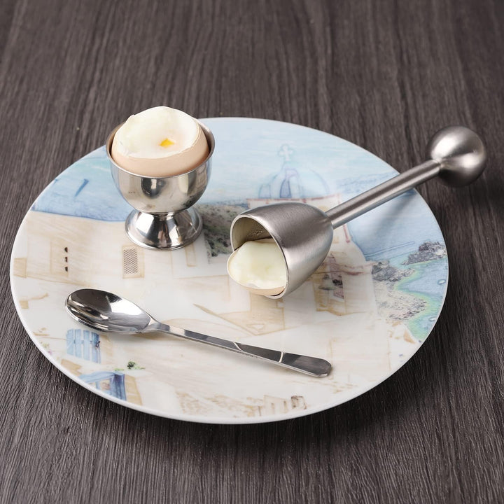 Eierknacker Topper Set mit 13 Eierbechern für weich gekochte Eier Werkzeugset beinhaltet 1 Eieraufsa