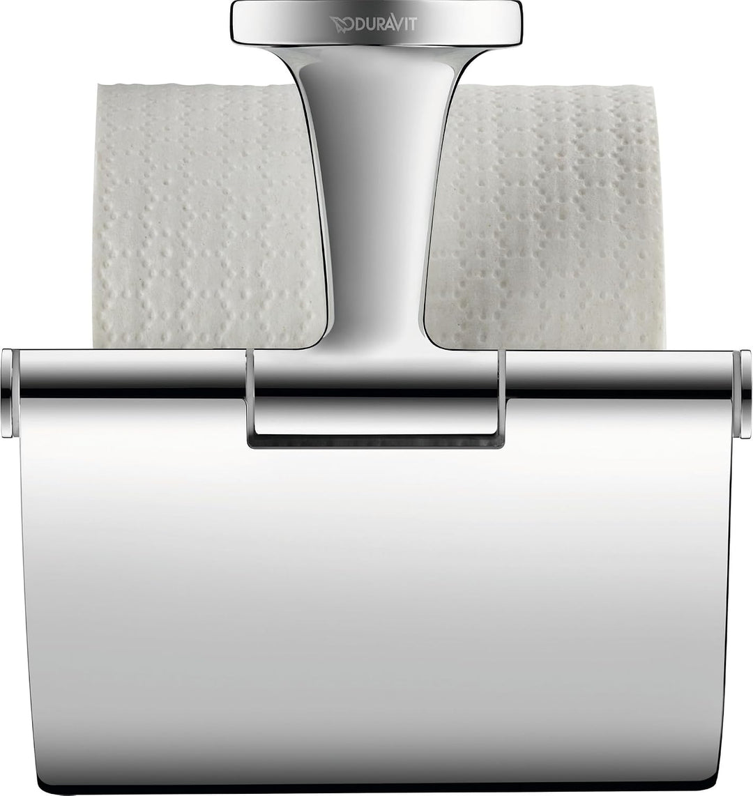 Duravit Papierrollenhalter Starck T, für 1 Rolle, Wandmontage, Chrom mit Deckel für 1 Rolle
