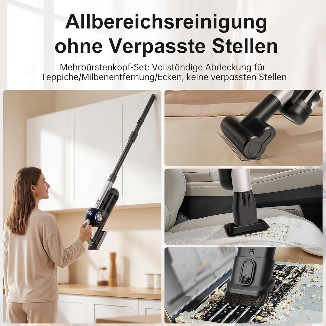 Tjean DustBase P7 Akku-Staubsauger mit automatischer Absaugstation, 550W Motor, 210AW Saugkraft, 60