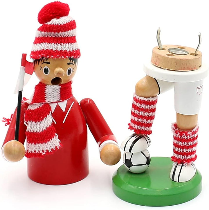Hochwertiger Räuchermann Modell " FUSSBALLER rot - weiss " Grösse ca. 20cm Rot / Weiss, Rot / Weiss
