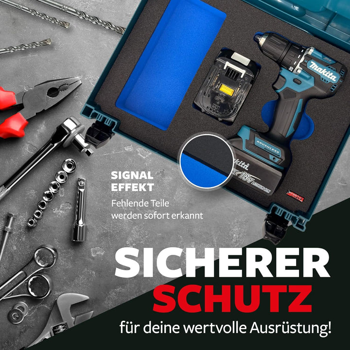 APTEX Schaumeinlage passend für Makita Akku-Bohrschrauber DDF487 für MakPac Gr. 1-2