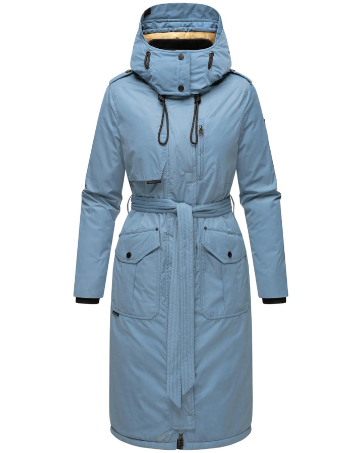 Navahoo Damen Wintermantel Warmer Parka lang mit hohem Kragen und weicher Kapuze Hokulanii XS-XXL M
