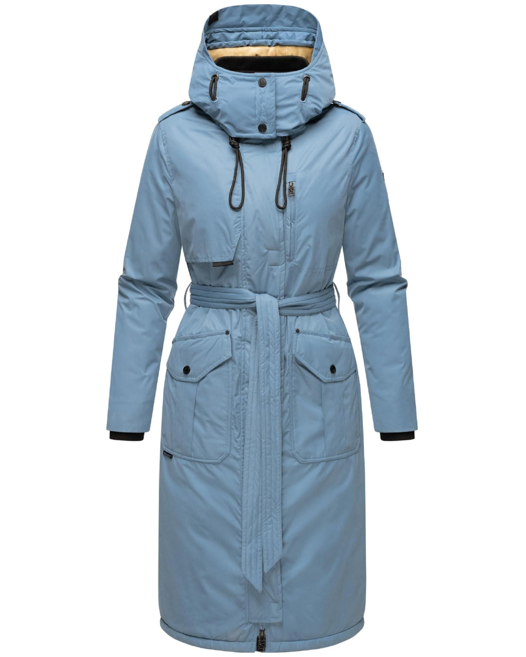 Navahoo Damen Wintermantel Warmer Parka lang mit hohem Kragen und weicher Kapuze Hokulanii XS-XXL S