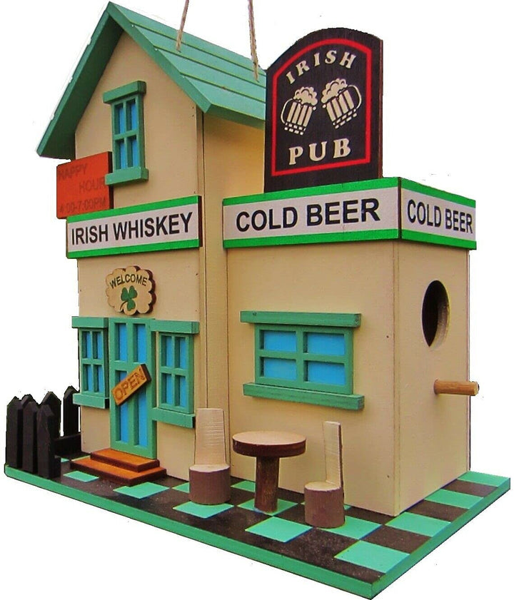 Vogelhaus, Nistkasten, `Irish Pub` Vogelhaus zum Aufhängen, für Singvögel wie Spatzen, Meisen, Handa