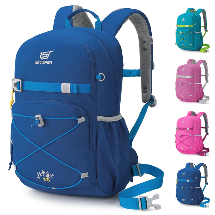 SKYSPER Kinderrucksack komfortabler Wanderrucksack Kinder für Jungen & Mädchen Blau, Blau