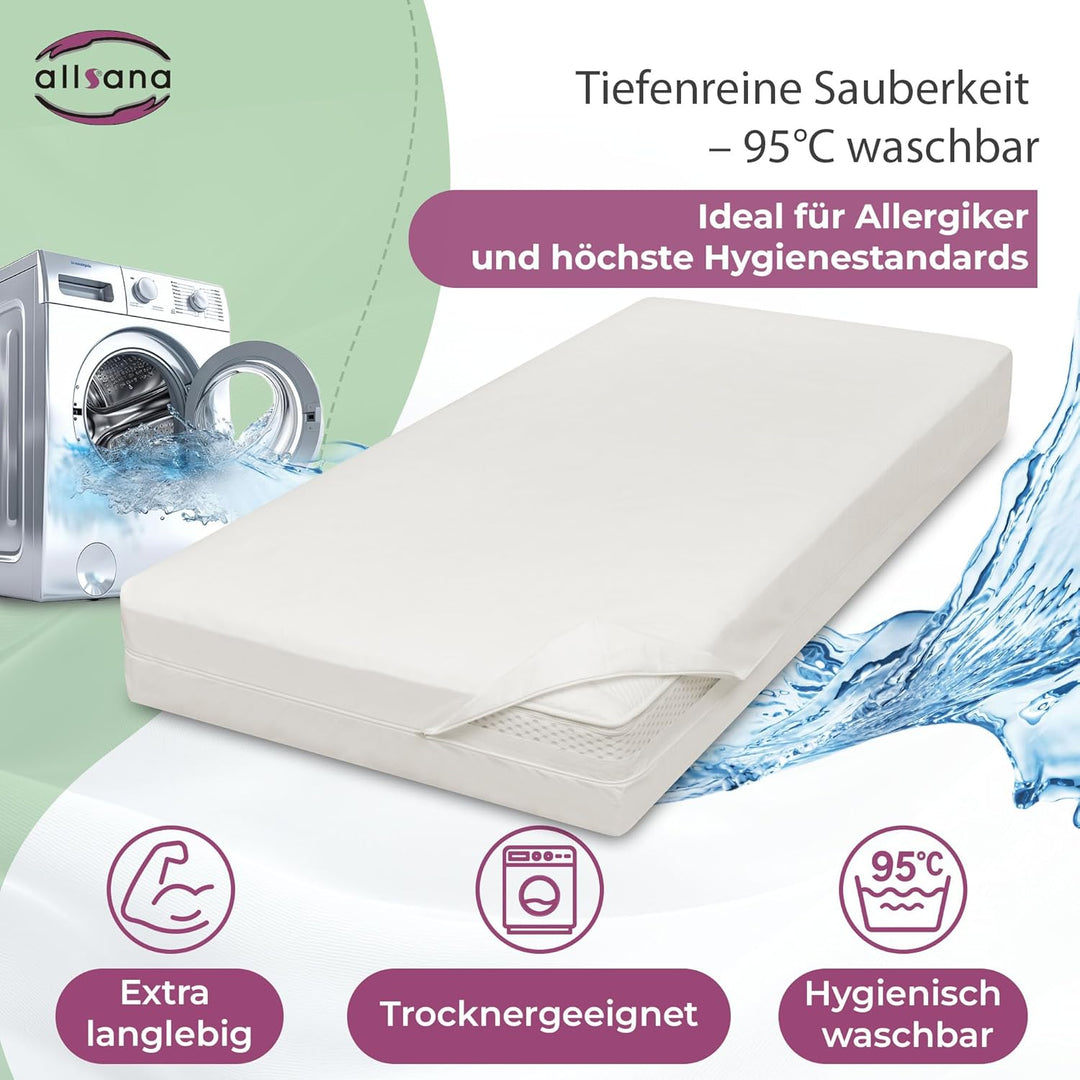 Allsana Allergiker Matratzenbezug 160x200x30 cm Allergie Bettwäsche Anti Milben Encasing Milbenschut