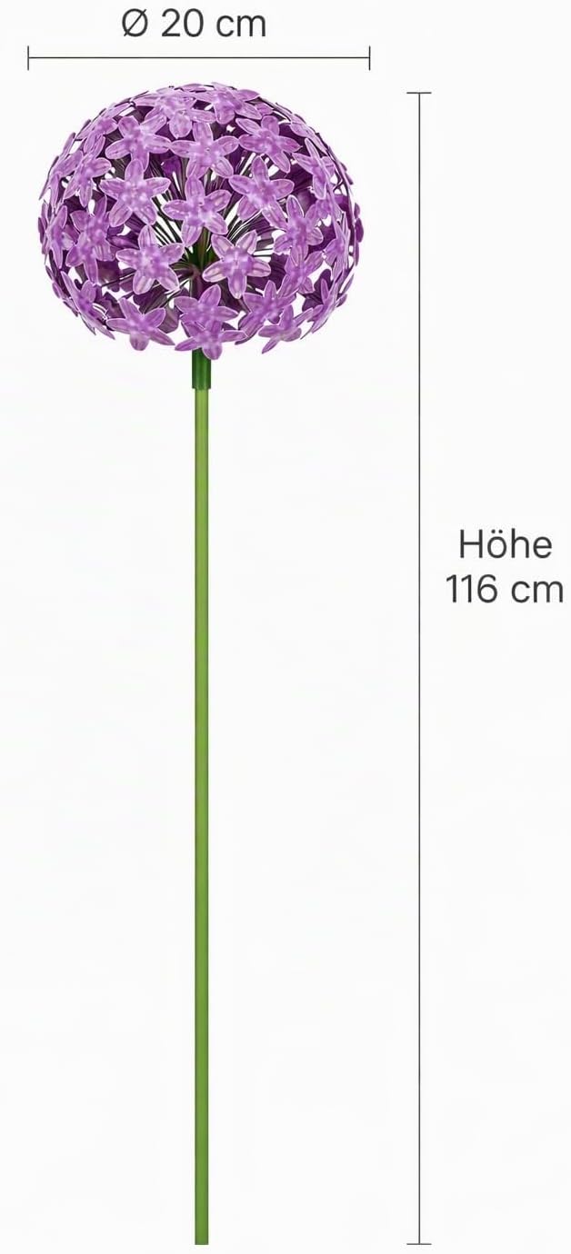 Allium Stick ArtFerro Purple – Metall-Gartenstecker lila, 20 × 20 × 111,2 cm – Wetterfeste Gartendek