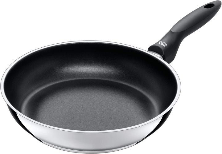 Silit Domus Bratpfanne Induktion 28 cm hoch, Edelstahl beschichtet, Kunststoffgriff, für schonendes