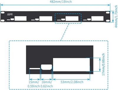 GeeekPi 1U Rack Kit für Raspberry Pi 4B, 19" 1U Rackmount Unterstützt 1-4 Einheiten mit 4 Raspberry