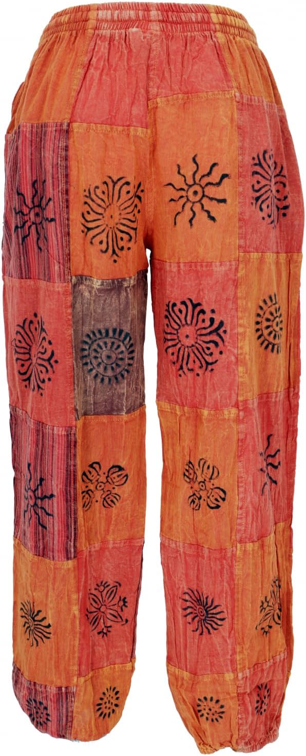 GURU SHOP Aladinhose, Patchwork, Unikat Pluderhose, Boho Hose, Damen 38 Orange, 38 Orange