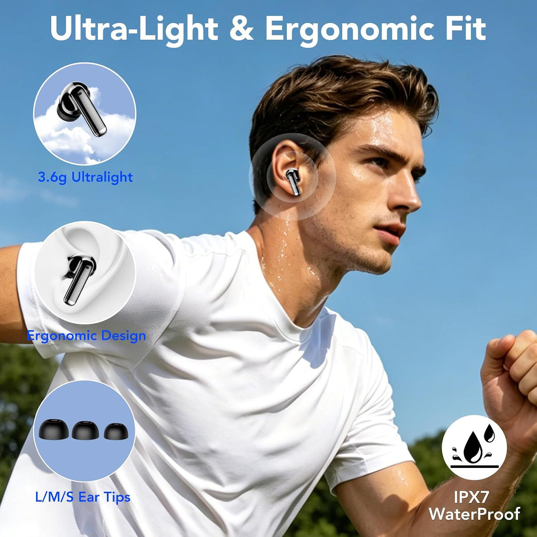 Bluetooth Kopfhörer, In Ear Kopfhörer Kabellos Bluetooth 5.4, Tiefer Bass | 4 ENC Noise Cancelling M