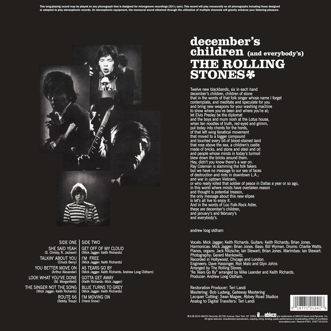 December's Children (And Everybody's), Vinyl