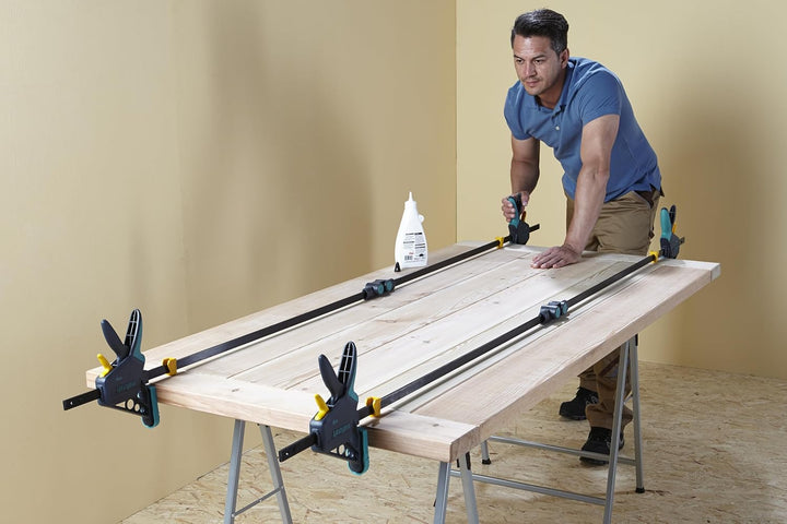 wolfcraft XL-Einhandzwingen-Set, 3-tlg. I 8624000 I Ermöglicht flexible Spannweiten von bis zu 1060