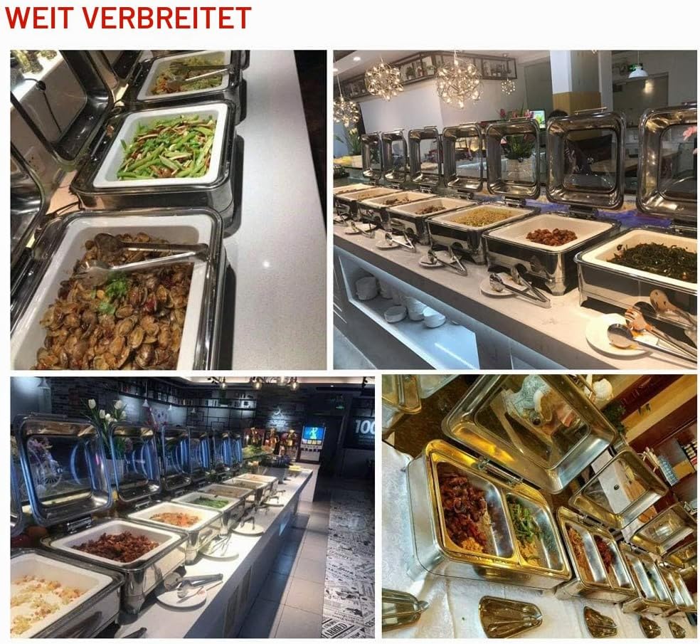 Chafing Dish, Warmhaltebehälter Essen, Buffetwärmer Speisenwärmer Elektrisch, Wärmebehälter für Esse